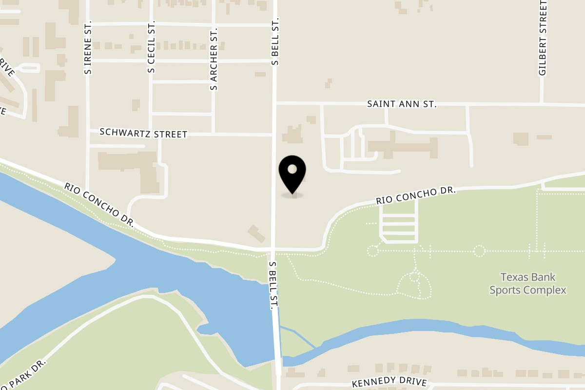 Map showing the location of Takeria 4 Brothers Bell Street on 628 S Bell St Ste C in San Angelo